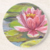 Roze en Groene Lelie op Lily Pads Onderzetter (Voorkant)