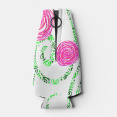 Roze en groene lentbloemen flesjeskoeler (Achterkant)