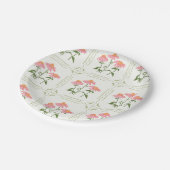 Roze en groene lente coneflowers papieren bordje (Gekanteld)