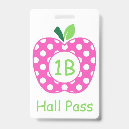 Roze en Groene Leraarappel Persoonlijk Badge (Voorzijde)