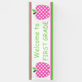 Roze en Groene Leraarappel Persoonlijk Spandoek (Verticaal)