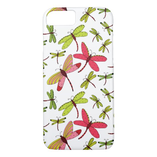 Roze en groene libellen Case-Mate iPhone case (Achterkant)