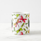 Roze en groene libellen Monogram Koffiemok (Center)