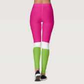 Roze en Groene Liefde Patroon Leggings (Achterkant)