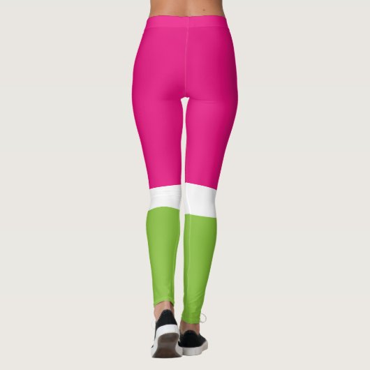 Roze en Groene Liefde Patroon Leggings (Achterkant)