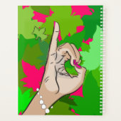 Roze en groene liefde planner (Achterkant)
