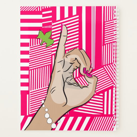 Roze en groene liefde planner (Achterkant)