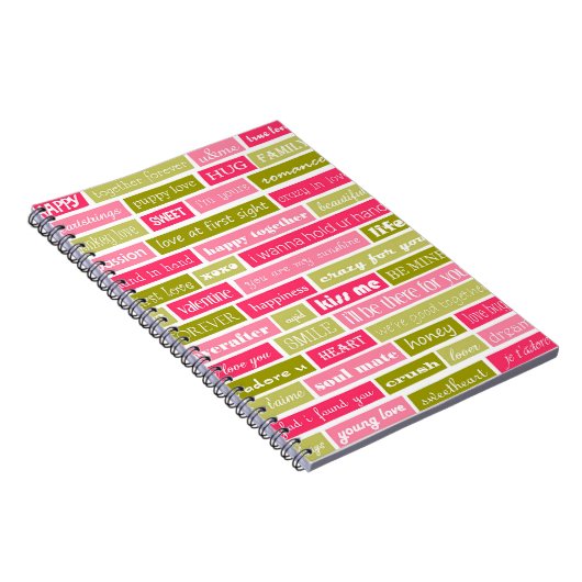 Roze en Groene Liefde Quotes Notitieboek (Rechterzijde)