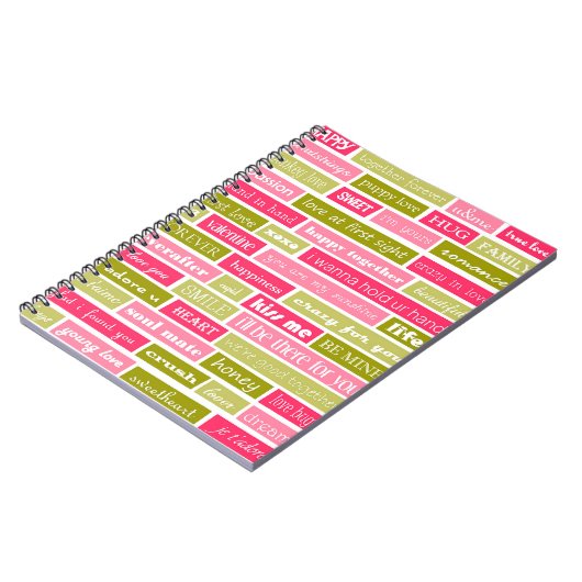 Roze en Groene Liefde Quotes Notitieboek (Linkerzijde)