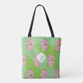 Roze en groene liefde tote bag (Achterkant)