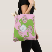 Roze en groene liefde tote bag (Dichtbij)