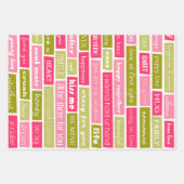 Roze en groene liefdesbrieven inpakpapier vel (Voorkant 2)