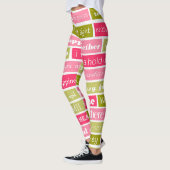 Roze en groene liefdesbrieven leggings (Links)