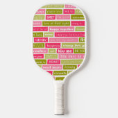 Roze en groene liefdesbrieven pickleball paddle (Voorkant)