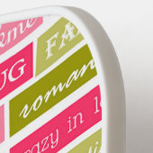 Roze en groene liefdesbrieven pickleball paddle (Links Detail)