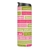 Roze en groene liefdesbrieven thermosbeker (Geroteerd rechts)
