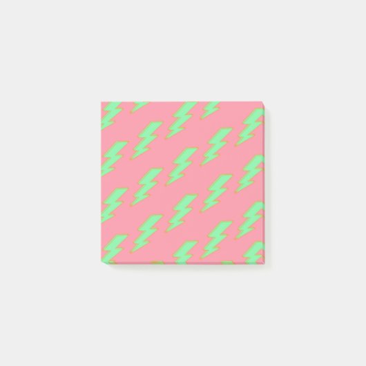 Roze en groene Lightning Vibrant Back-to-School Post-it® Notes (Voorkant)