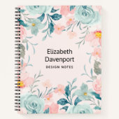Roze en groene Lijst van Floral Notitieboek (Voorkant)