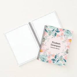 Roze en groene Lijst van Floral Notitieboek