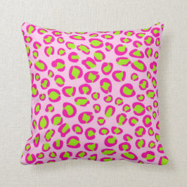 Roze en groene luipaardprint kussenhoes kussen