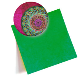 Roze en groene Mandala Magnet