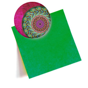 Roze en groene Mandala Magnet