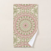 Roze en groene mandala patroonontwerp bad handdoek (Handdoek)