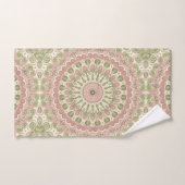Roze en groene mandala patroonontwerp bad handdoek (Handdoek)