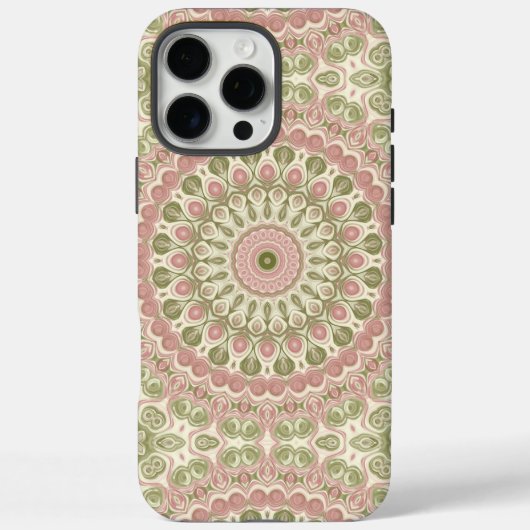 Roze en groene mandala patroonontwerp Case-Mate iPhone case (Achterkant)