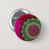 Roze en groene Mandala Pin Button (Voorkant /achterkant)