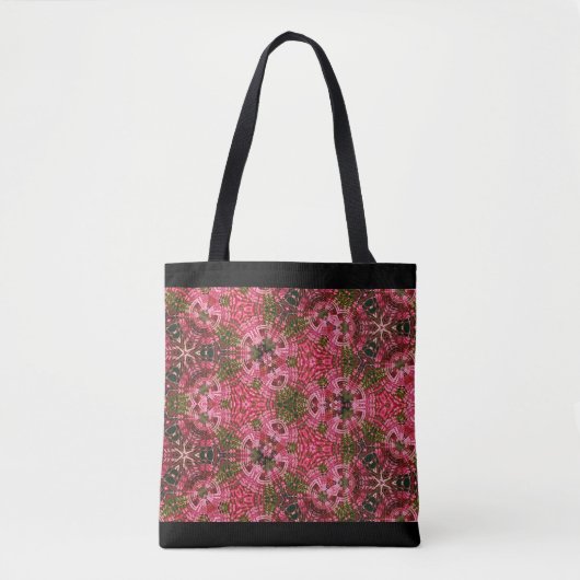 Roze en groene mandala tote bag (Voorkant)