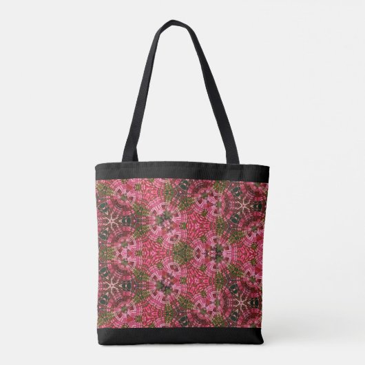 Roze en groene mandala tote bag (Achterkant)