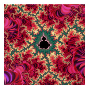 Roze en groene Mandelbrot Set Fractal Zoom Perfect Poster