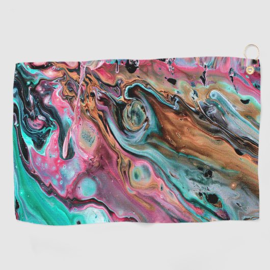 Roze en groene marmer golfhanddoek (Horizontaal)