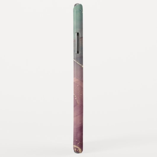 Roze en groene marmer Hoesje-Mate iPhone Case (Achterkant/rechts)