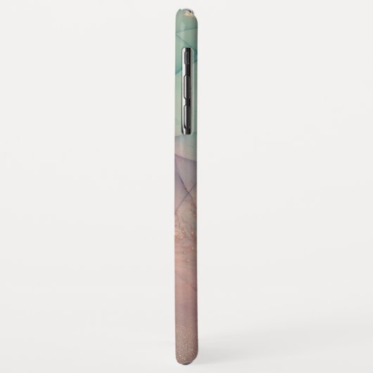 Roze en groene marmer Hoesje-Mate iPhone Case (Achterkant/links)