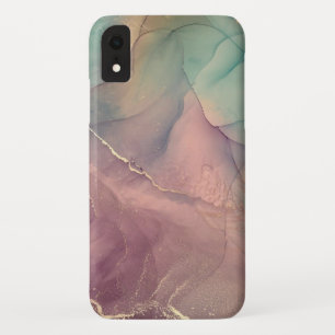 Roze en groene marmer Hoesje-Mate iPhone Case