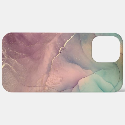 Roze en groene marmer Hoesje-Mate iPhone Case (Achterkant (horizontaal))