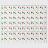 Roze en Groene Martinis 21e verjaardag Cadeaupapier (Vlak)