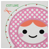 Roze en groene Matryoshka Doll Pattern Kit Stof (Swatch)