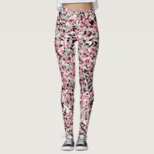 Roze en groene micro-Leggings Leggings