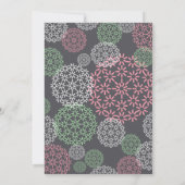 Roze en groene moderne Floral Wedding Kaart (Achterkant)