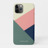 Roze en groene moderne, minimale abstracte geometr Case-Mate iPhone case (Achterkant)