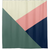 Roze en groene moderne, minimale abstracte geometr douchegordijn (Voorkant)