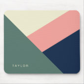 Roze en groene moderne, minimale abstracte geometr muismat (Voorkant)