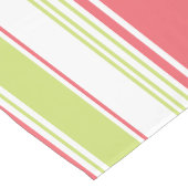 Roze en groene moderne strepen lange tafelloper (Hoek)