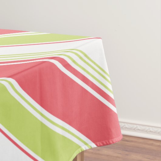 Roze en groene moderne strepen tafelkleed (Voorbeeld)