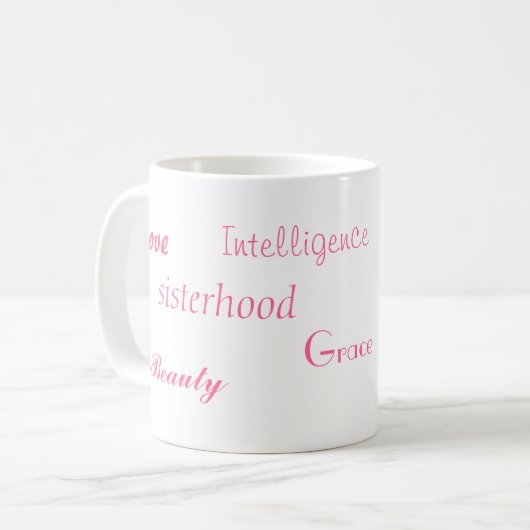 roze en groene mok (Voorkant links)