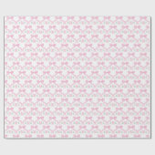Roze en groene monogram linten baby meisje cadeaupapier (Vlak)