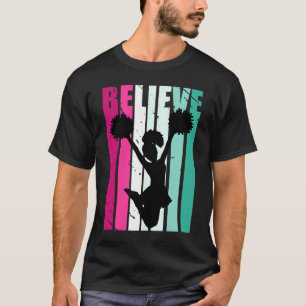 Roze en groene Motivatie meisjes Cheerlead Bel T-shirt